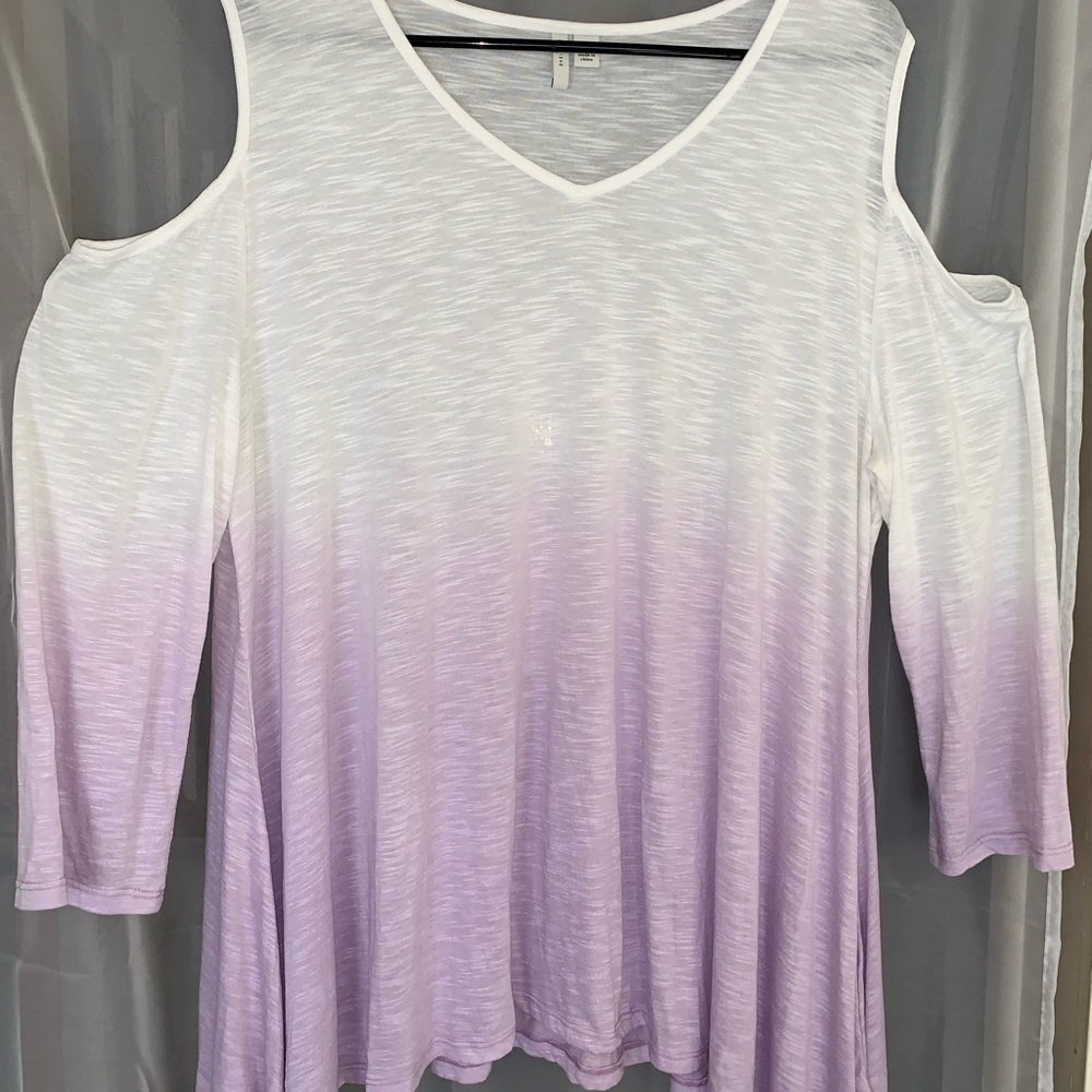 Sheer open shoulder top